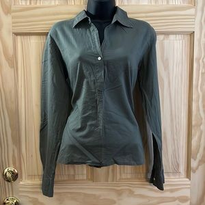 Olive/army green button top